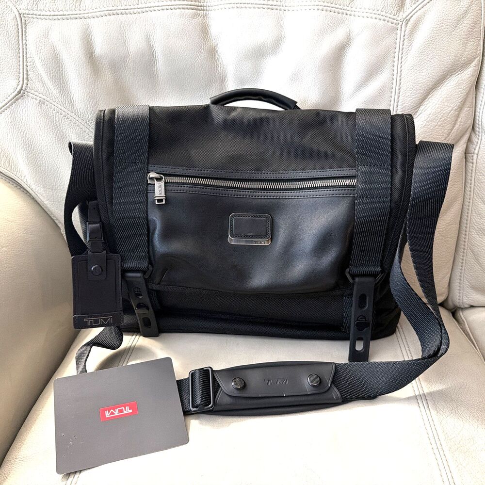 Tumi Alpha Bravo Foster Messenger Bag Briefcase Carry Top Handle Black